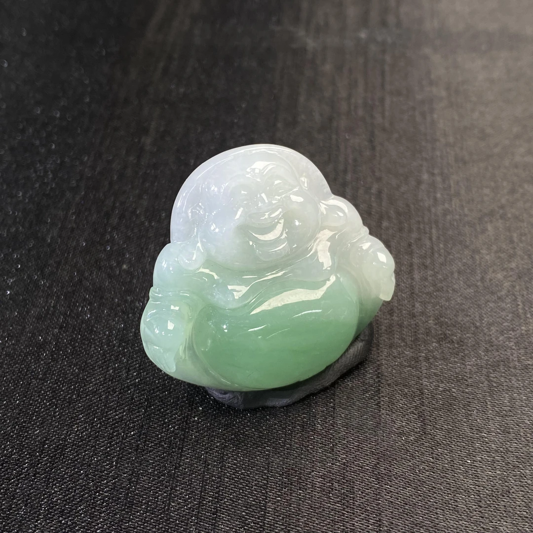 18天然缅甸翡翠A货冰绿佛/600199/上海嘉禾拍卖