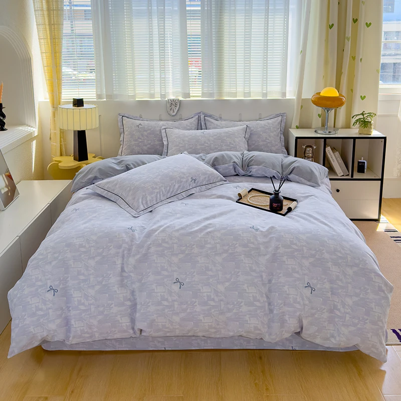 【总】纯棉四件套四季通用80支斜纹100%全棉四件套床上用品套件