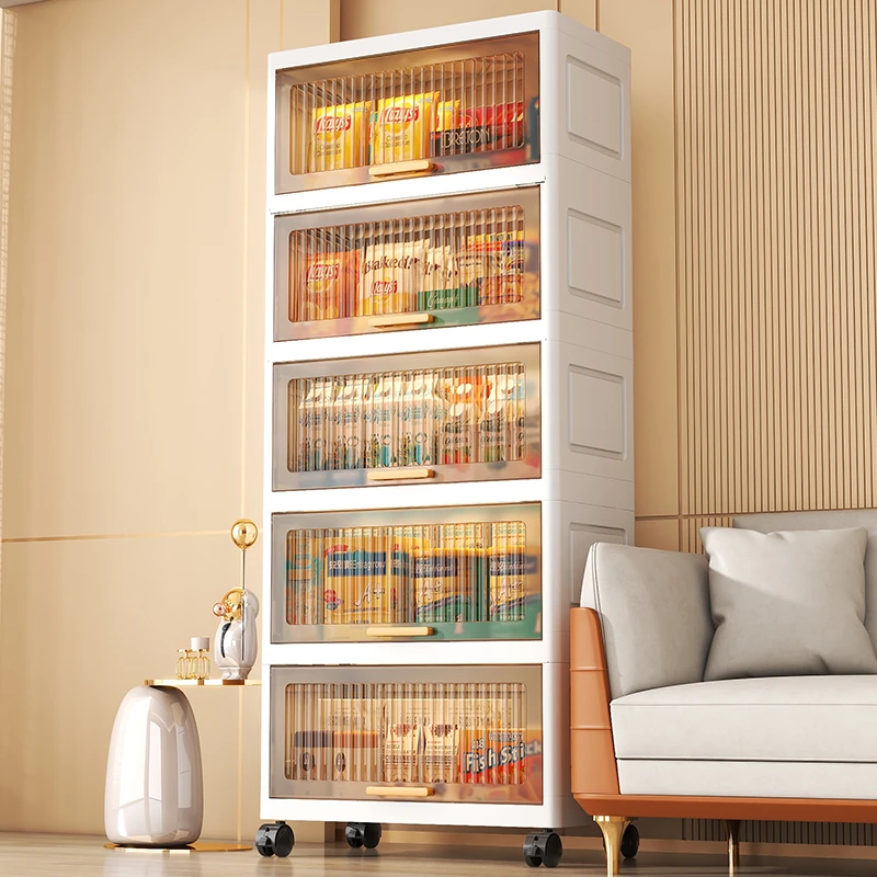 XQ【五层翻盖】家用收纳柜卧室杂物柜宝宝衣服玩具柜储物52-42面宽