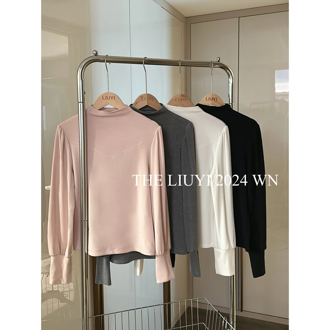 【LIUYI】冬款半高领加绒打底上衣411213