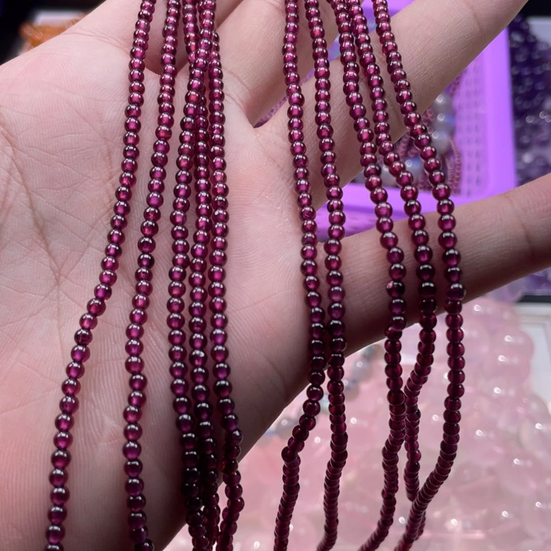 未镶嵌手链烟晶紫牙乌石榴石3m