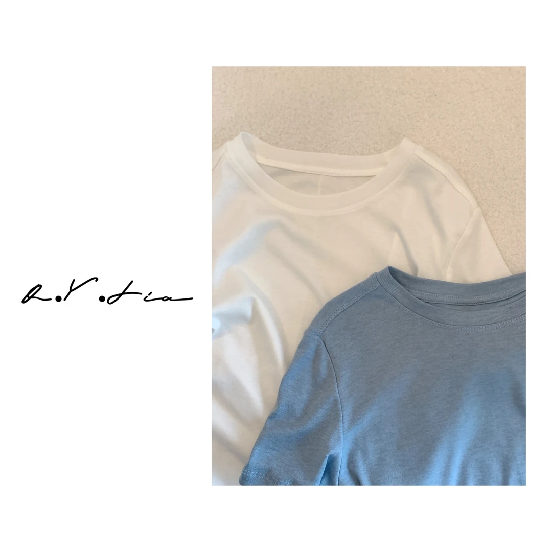 Oh！SUHUA▲“圆领中缝设计”莱塞尔+羊毛 基础百搭 好穿T恤