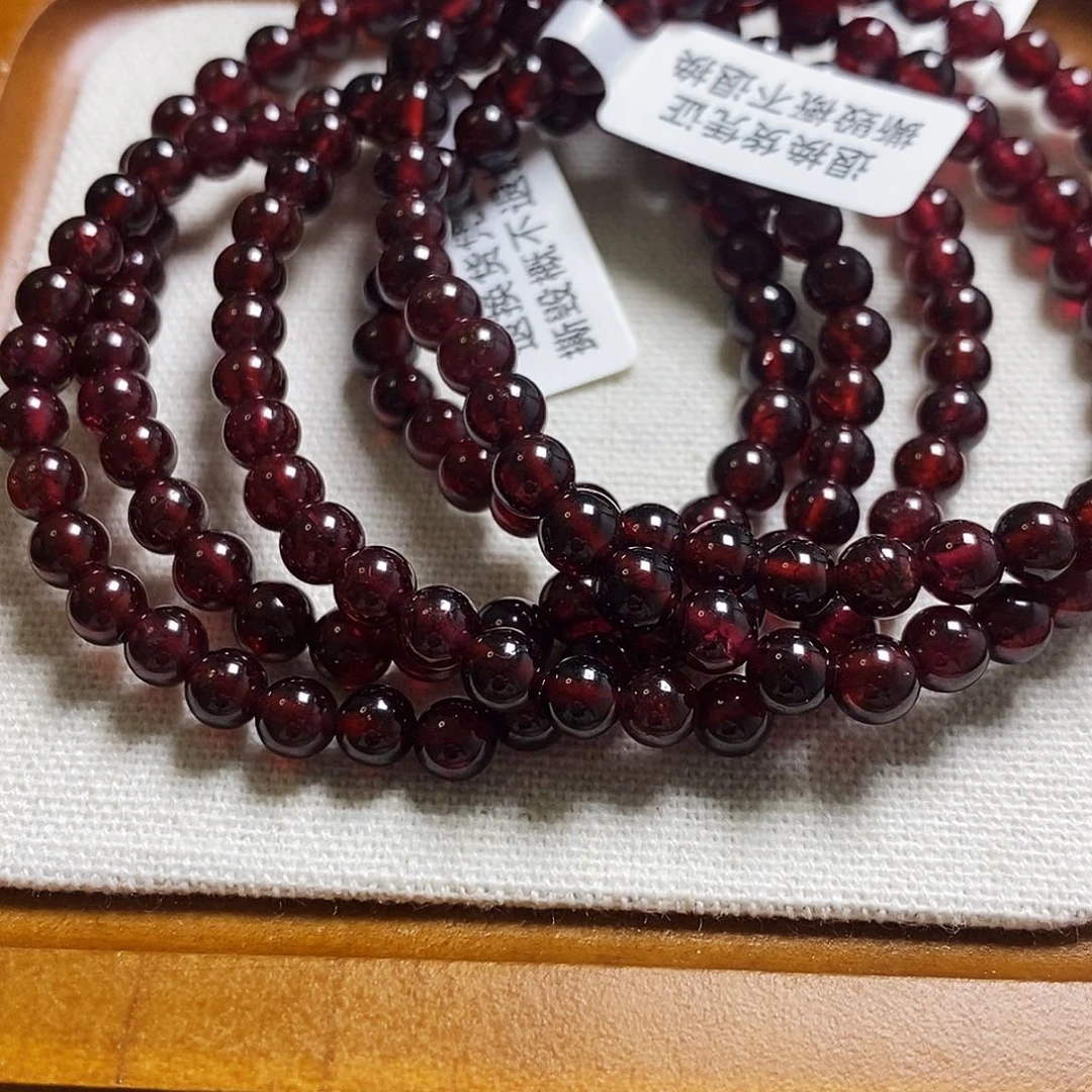 手链未镶嵌石榴石5-5.5mm天然石榴石手串（表皮瑕疵）