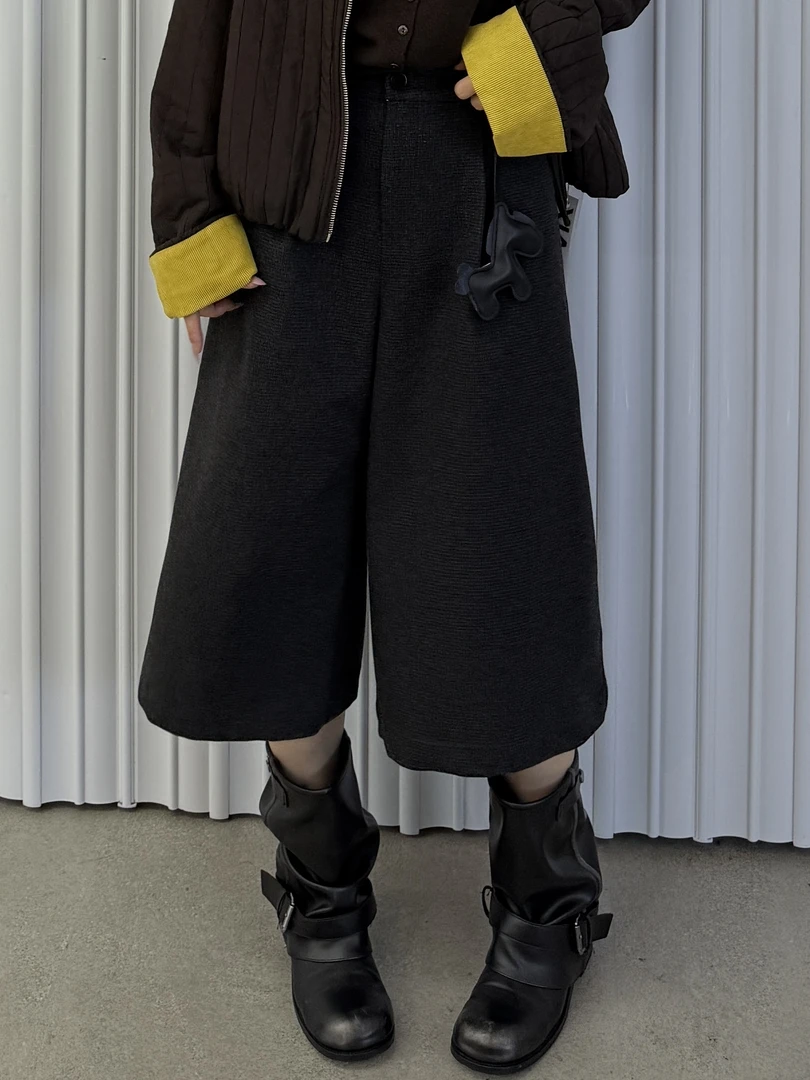 53815秋季新款时尚高腰显瘦直筒裤百搭纯色休闲裤女阔腿中裤潮