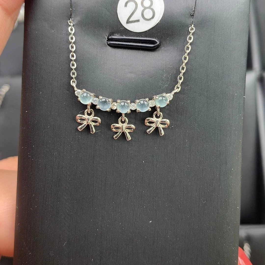 翡翠银S925镶嵌颈饰