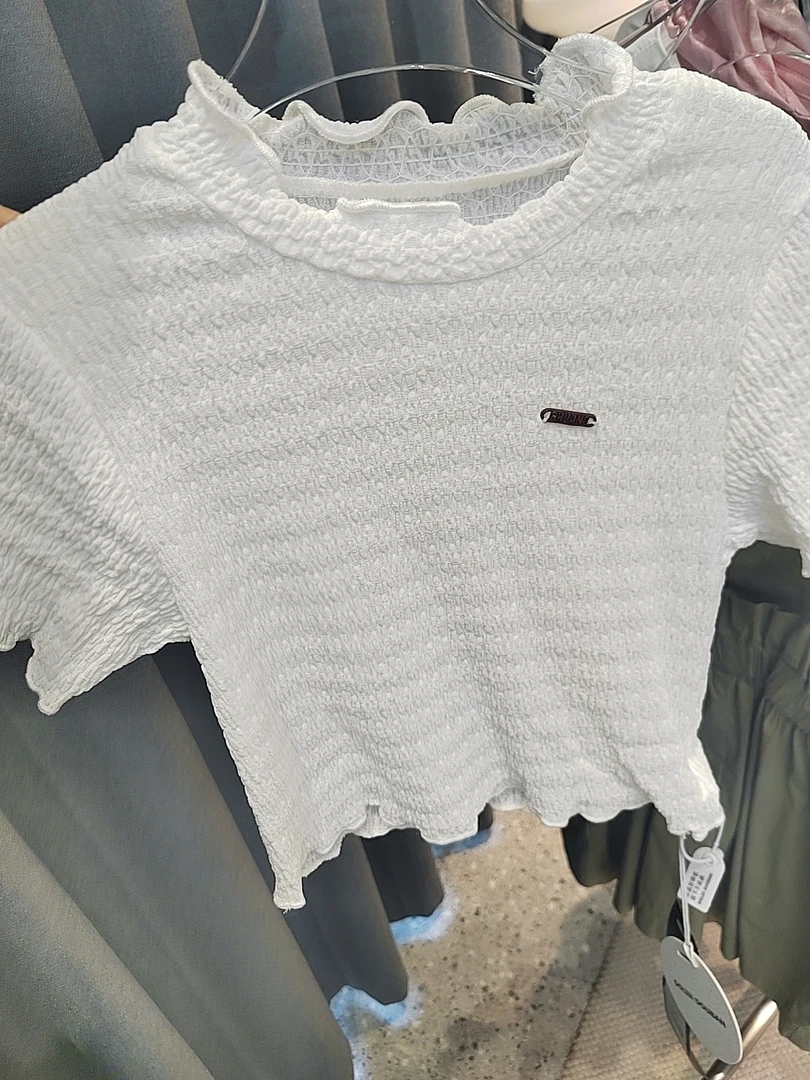 唐小悠 童装定制款 上新2024小悠同款样衣白色泡泡短袖F108