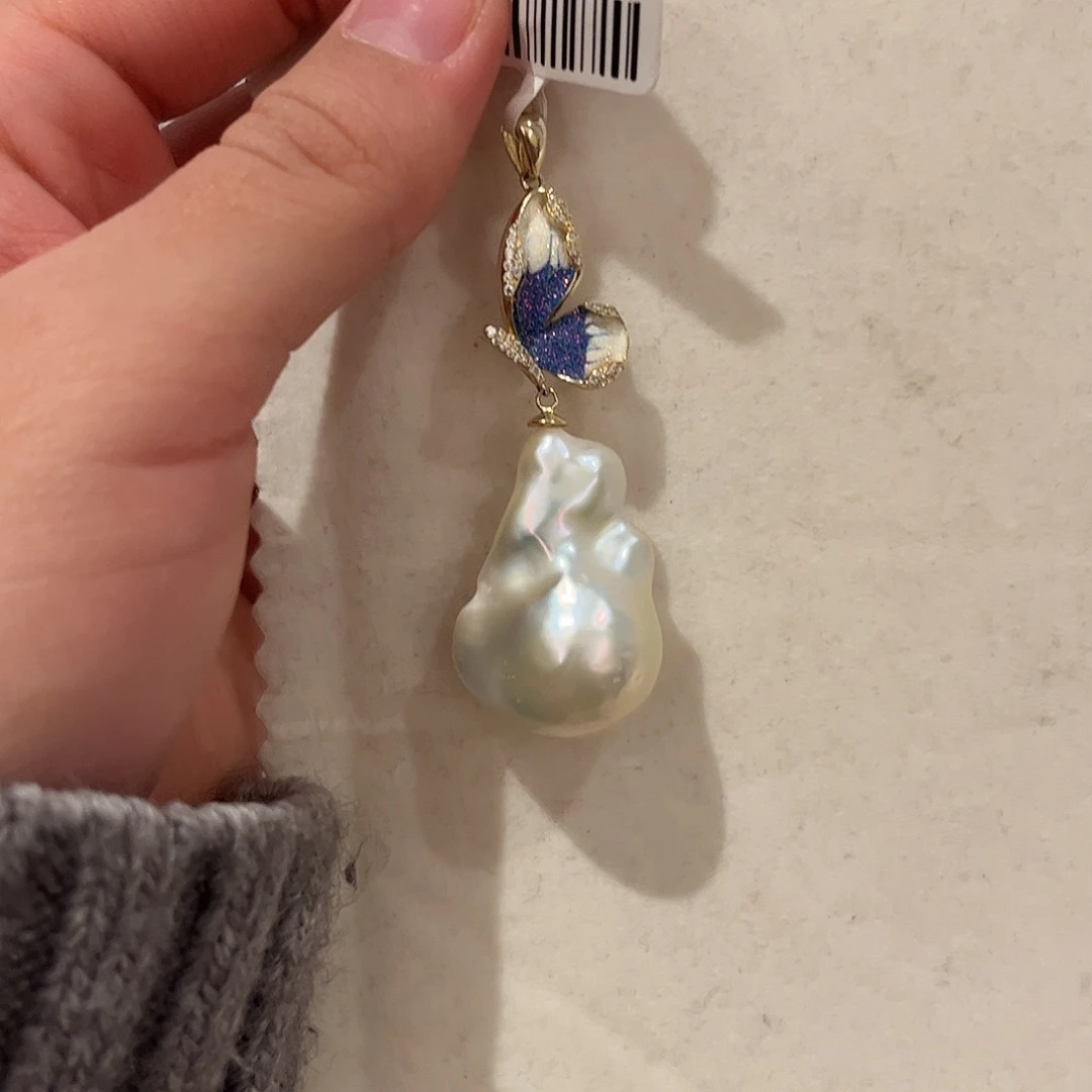 淡水珍珠吊坠(不含链)银S925镶嵌