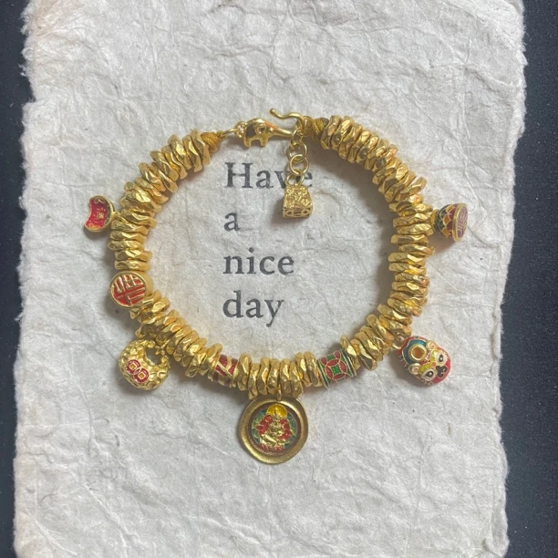 金城皇足金手链22.41克网红爆款38女神节送女友礼物