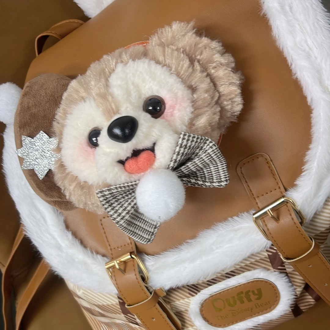 2025新款可爱咖啡小熊冬季毛绒双肩包时尚百搭女生包包