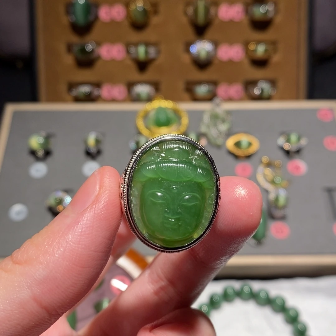 和田玉未镶嵌戒指