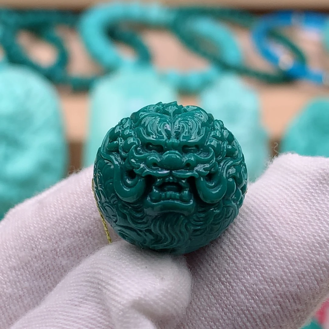 绿松石珠宝奇石未镶嵌18.2mn龙珠