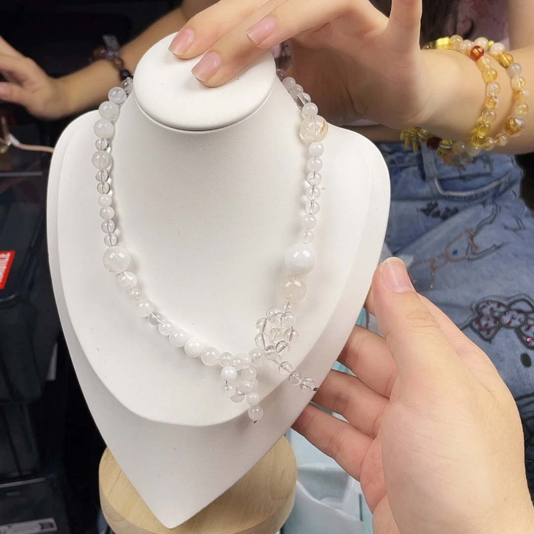 水晶银S925镀金镶嵌手串