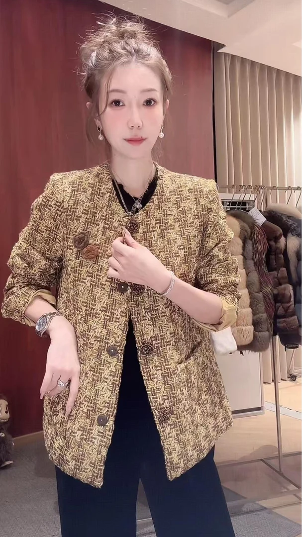 DEDM•STUDIO/秋冬高级感气质静奢时尚排扣小香外套2509WT/29166