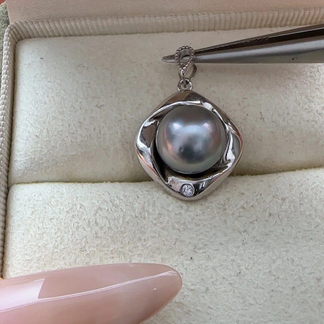 银S925镶嵌海水珍珠颈饰