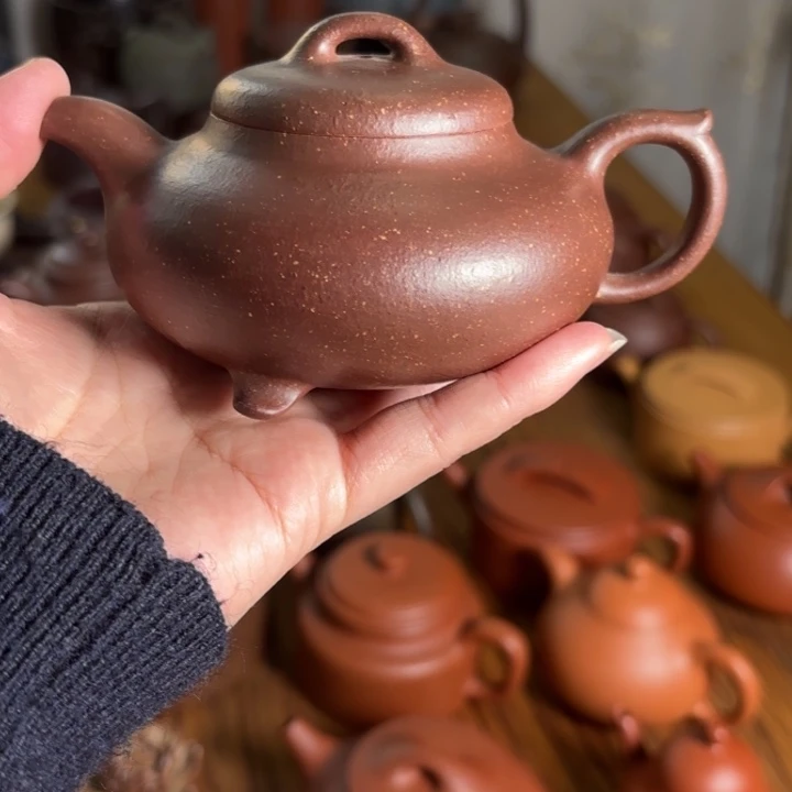 紫砂紫玉金砂喜瓢200c