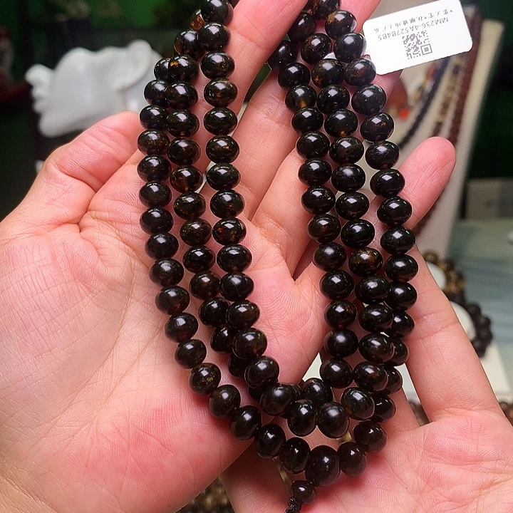 未镶嵌琥珀裸石8翳珀嘎嘎黑108