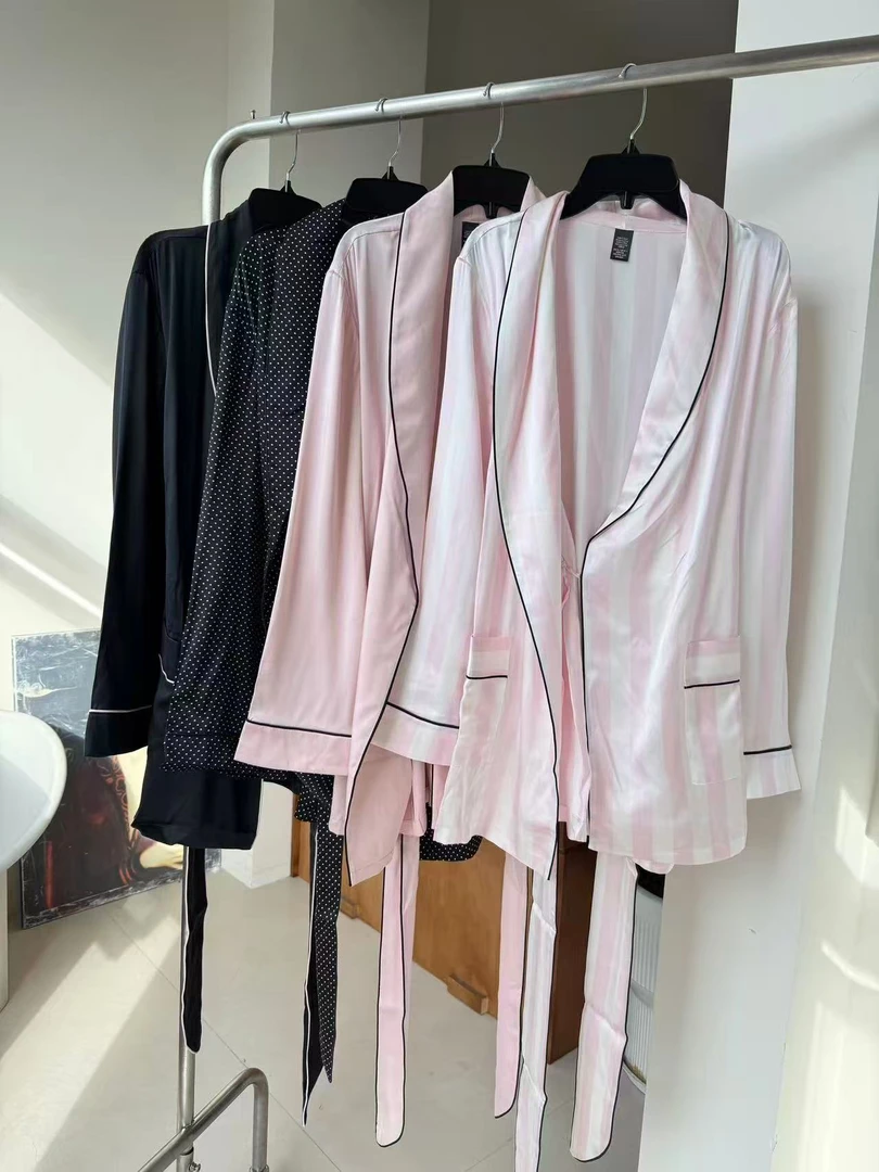 19姆米真丝睡衣短款真丝长袖家居服睡袍睡裙家居服