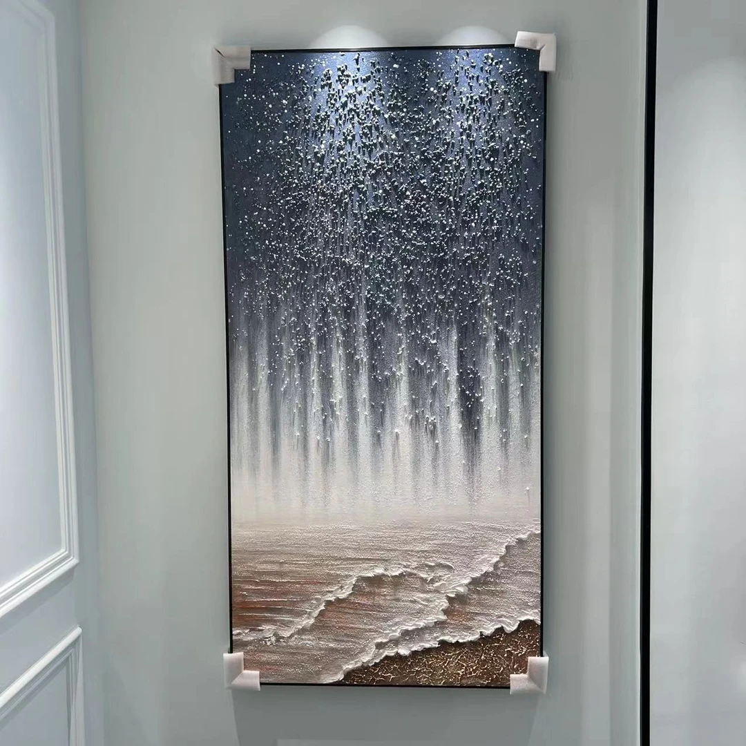 星辰大海|手工手绘油画装饰画现代轻奢简约玄关客厅背景挂画