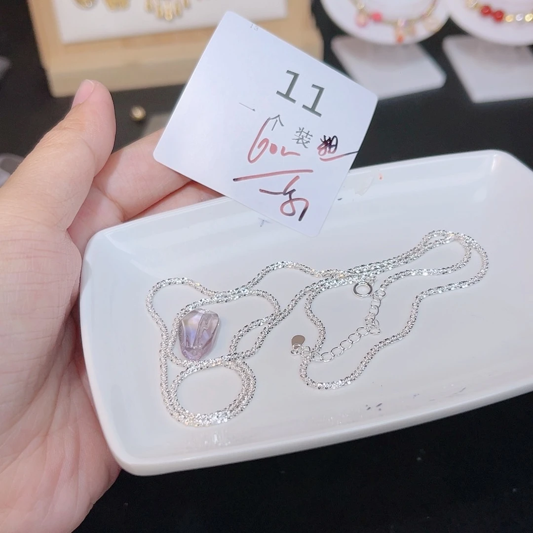 紫晶珠宝半成品银S925镶嵌11