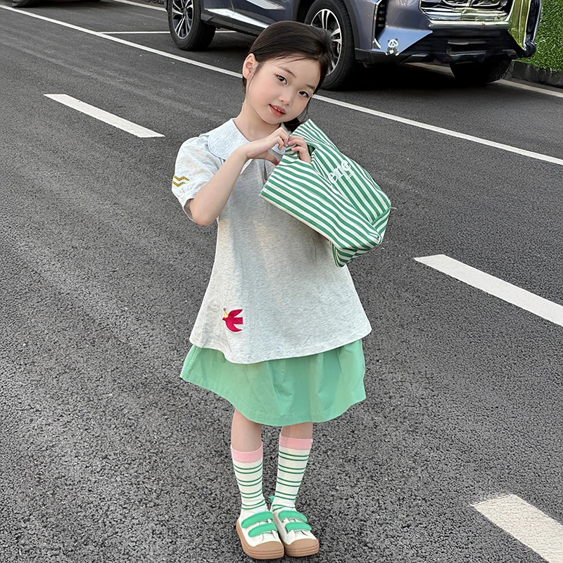 女童夏季短袖套装2025新款儿童潮牌薄款夏装小女孩洋气超好看穿搭