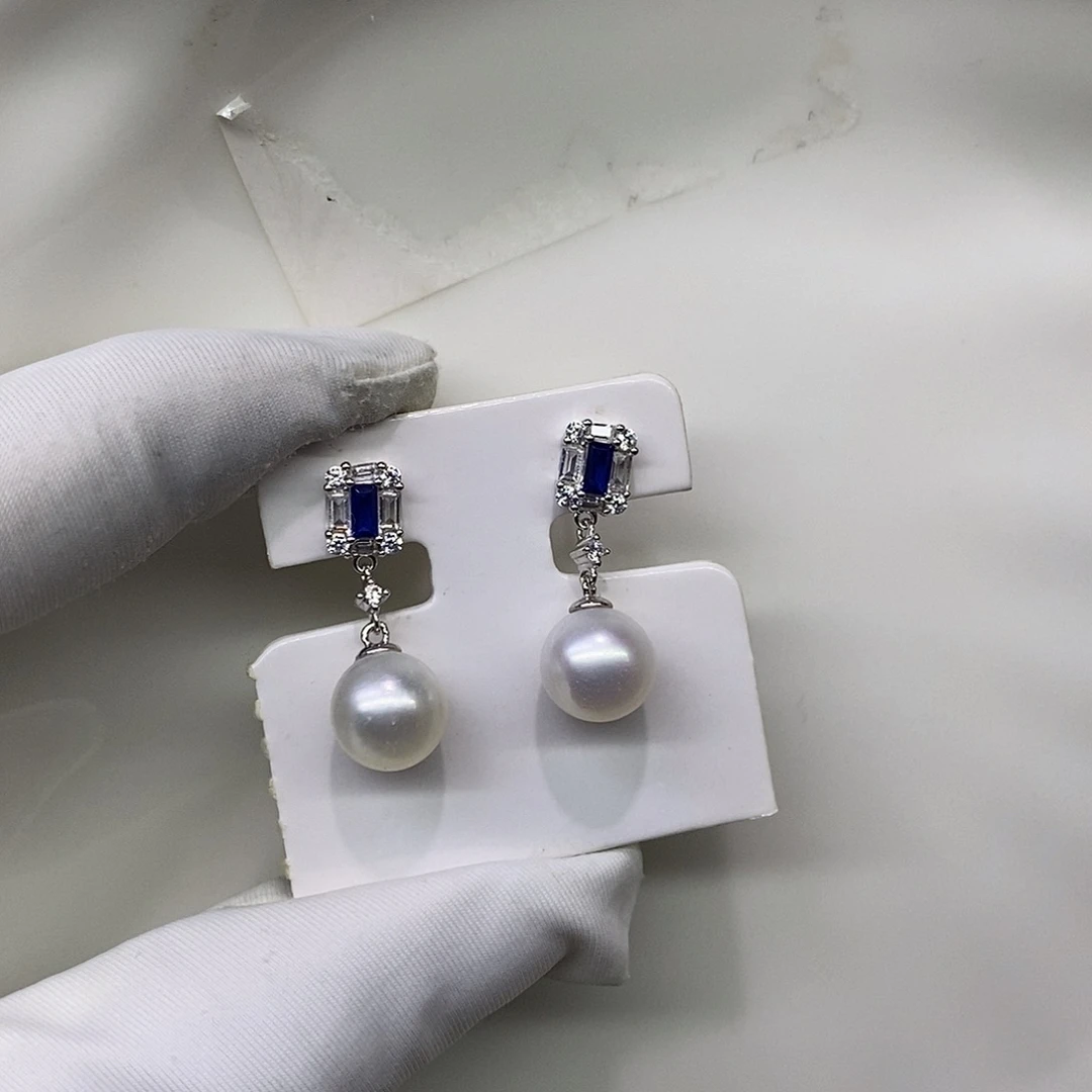 耳饰海水珍珠银S925镶嵌