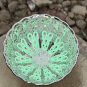 夜光（冰清玉洁）银孔雀茶杯