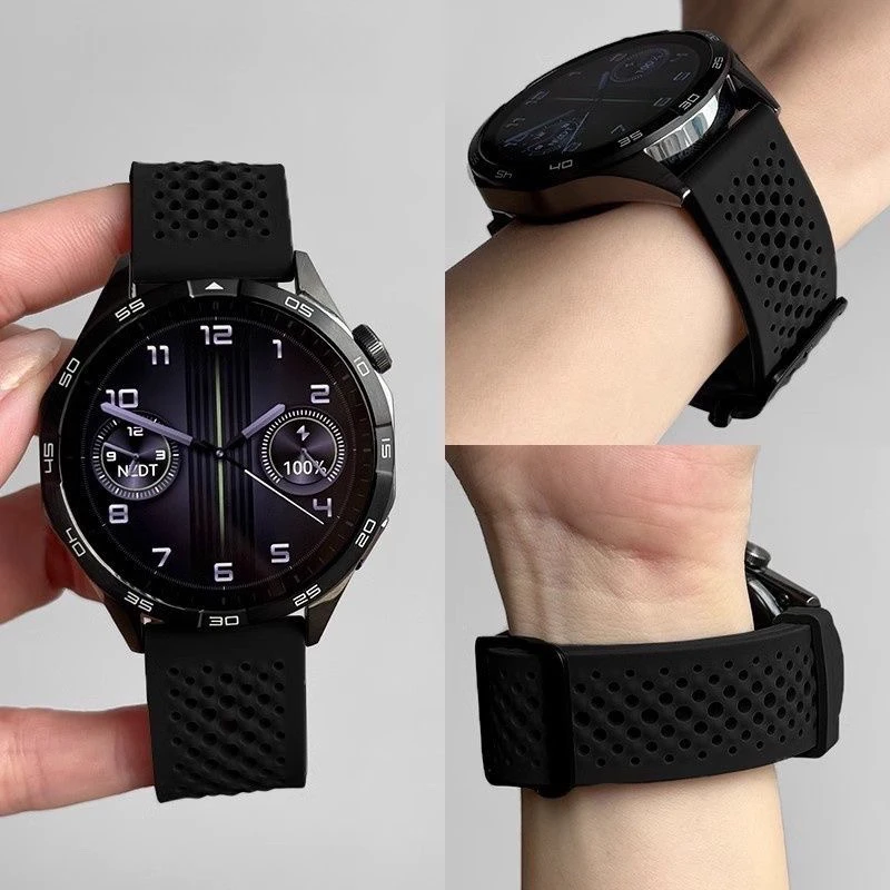 适用华为GT5表带非凡大师透气网孔watch3/4pro运动硅胶buds夏gt4