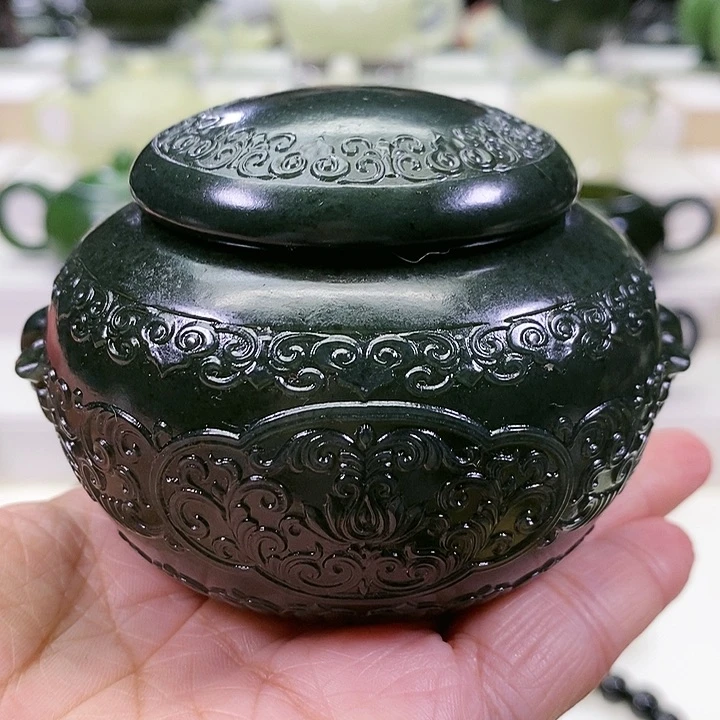 未镶嵌和田玉挂件茶叶罐