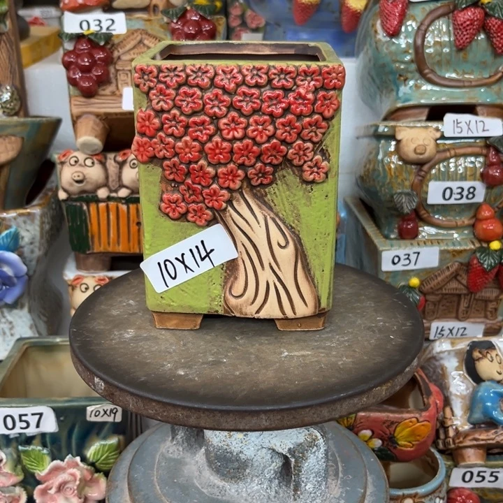 紫砂花盆粗陶材质多肉花盆