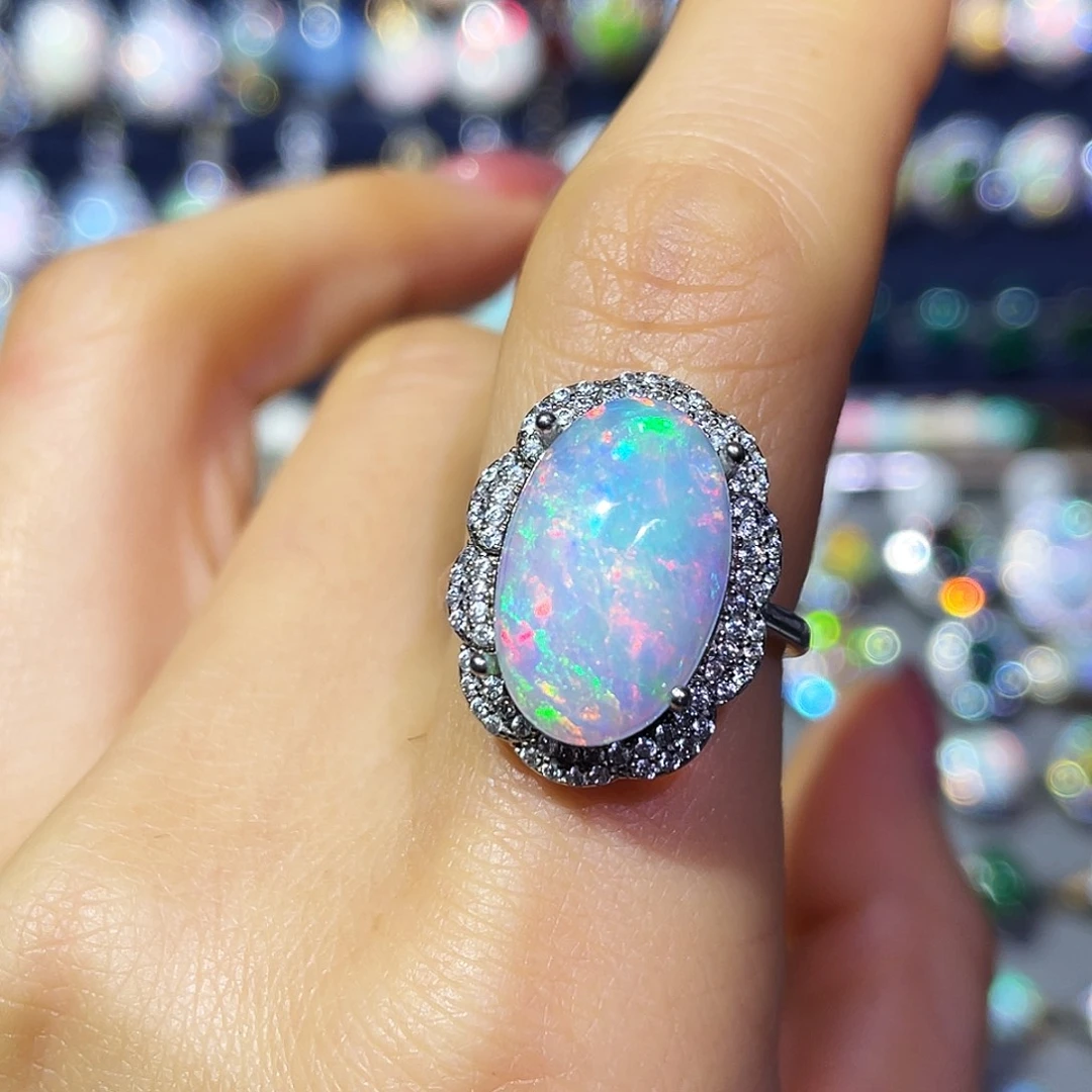 欧泊银S925镶嵌戒指