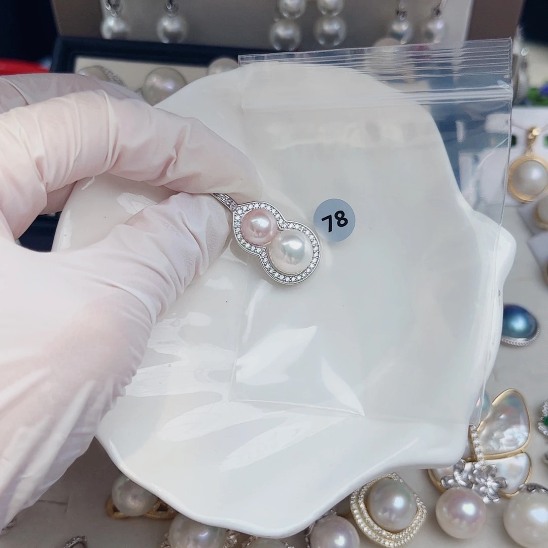 银S925镶嵌淡水珍珠耳饰