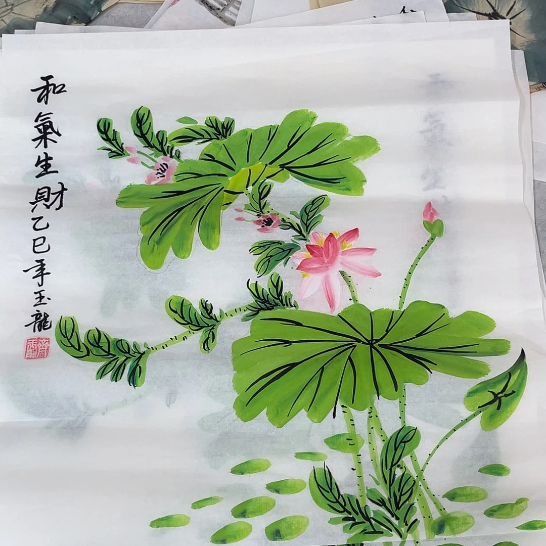国画国画作品书法作品原稿荷花