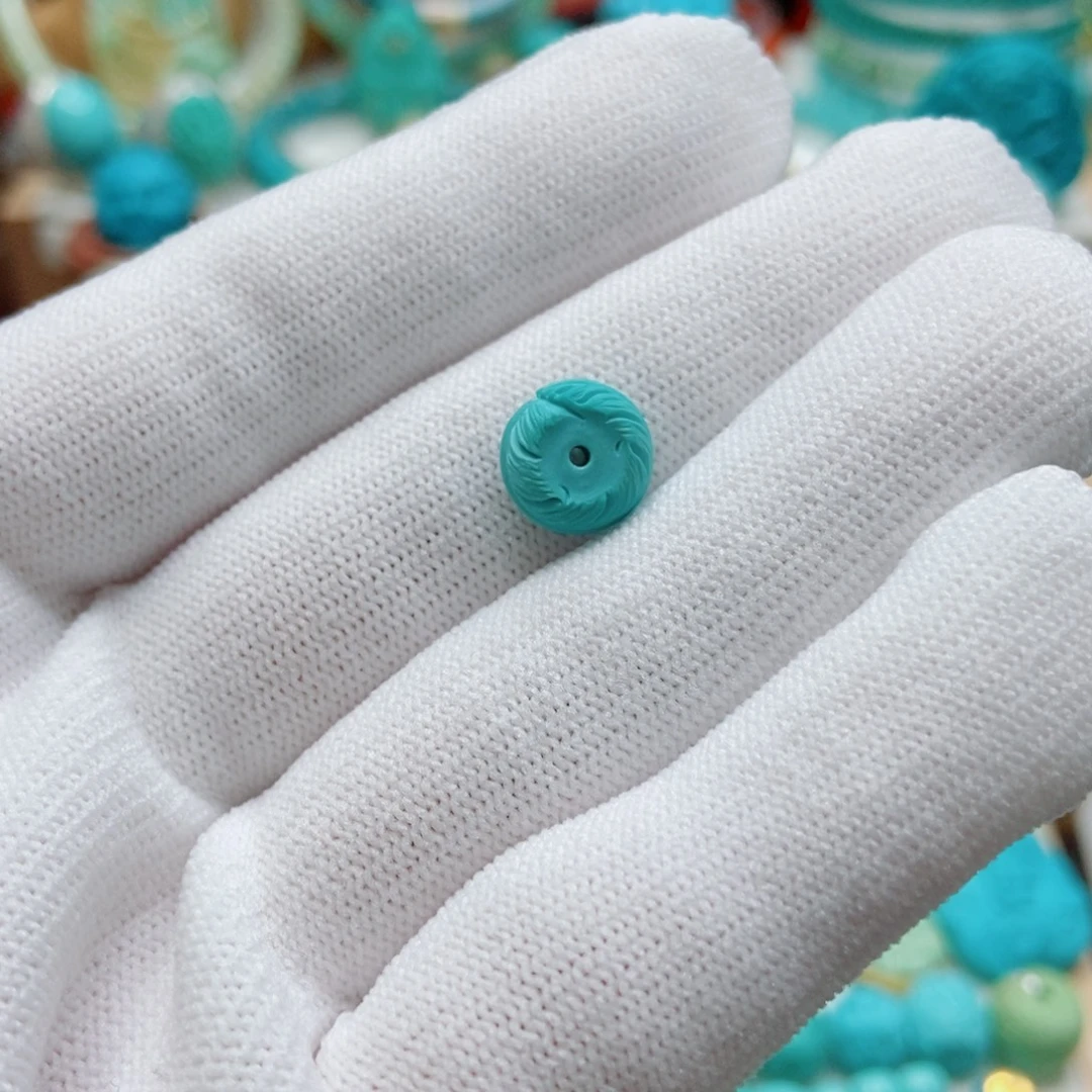 绿松石未镶嵌羽毛扣9.9mm