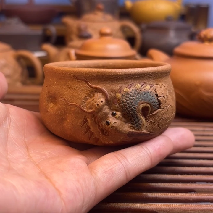 茶壶紫砂小龙杯主人杯老段泥100c