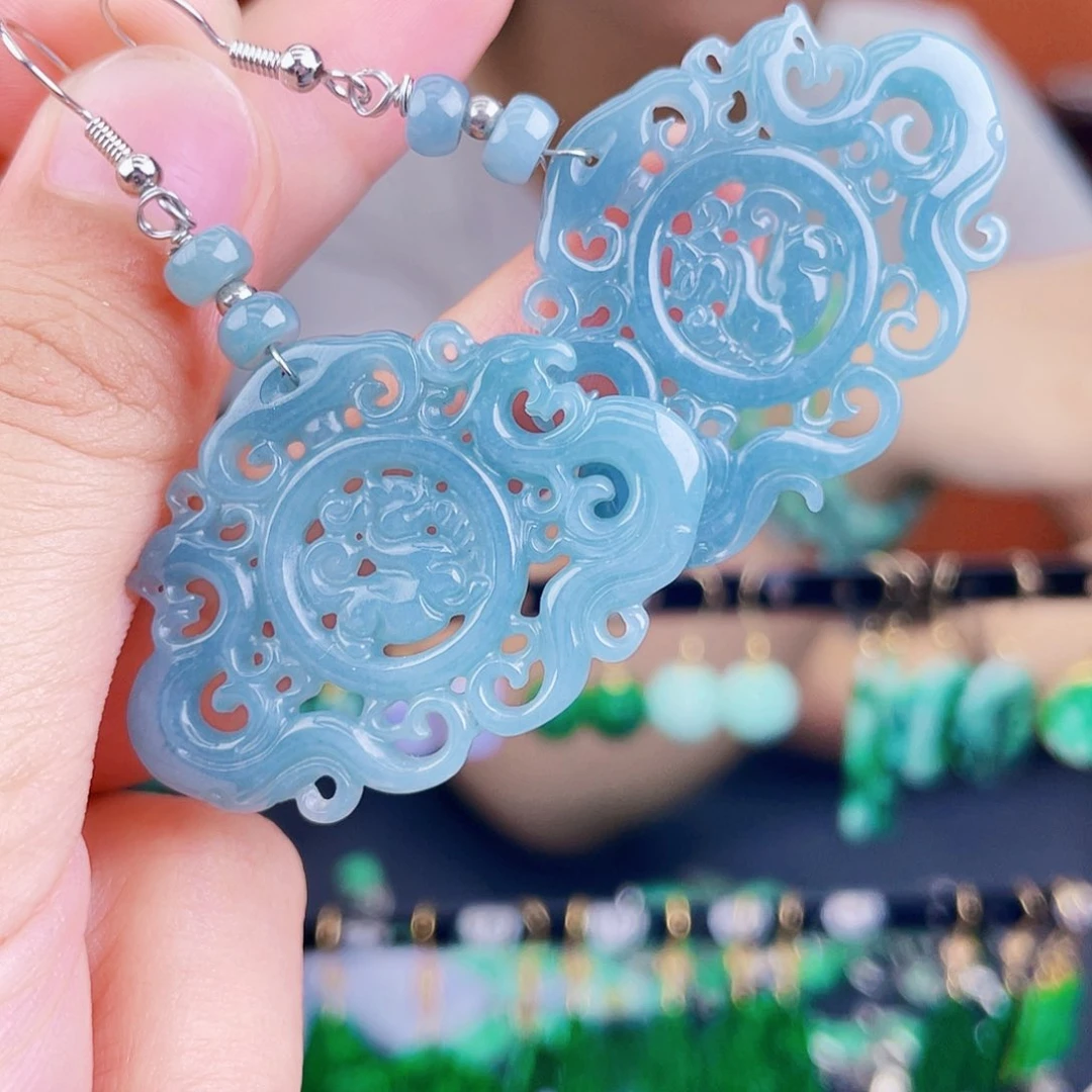 翡翠未镶嵌耳饰饰品