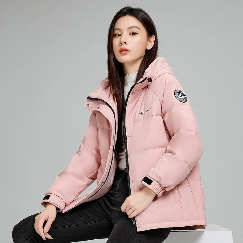 品哥弟新宽松加厚保暖棉服女连帽冬季新款显瘦休闲百搭外套女