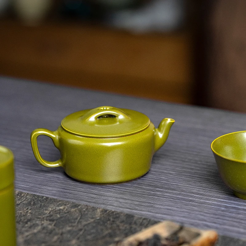 景德镇茶叶末色釉全手工汉瓦壶