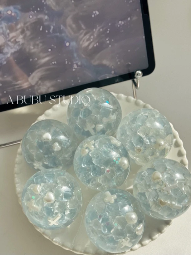 白月光手作球胶感球填充异形冰块【夜光款】5cm球