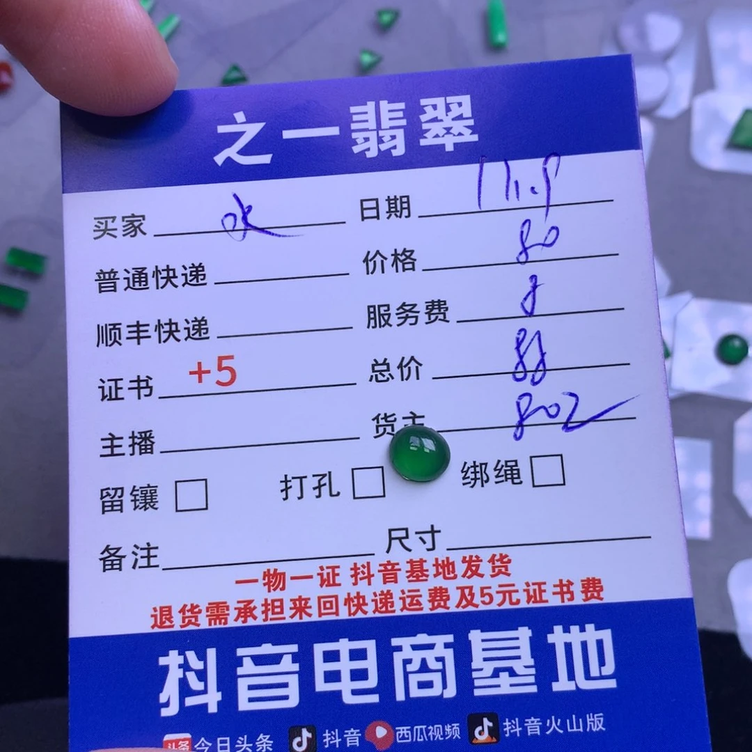 颈饰未镶嵌翡翠水*