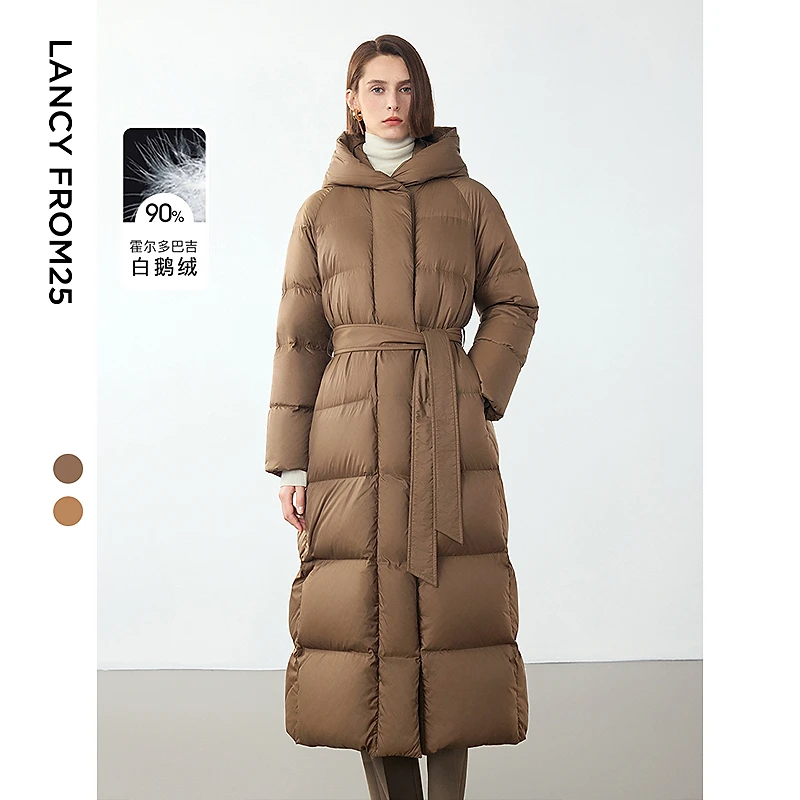 【小熊专属】朗姿霍尔多巴吉白鹅绒长款外套女羽绒服8OLC197