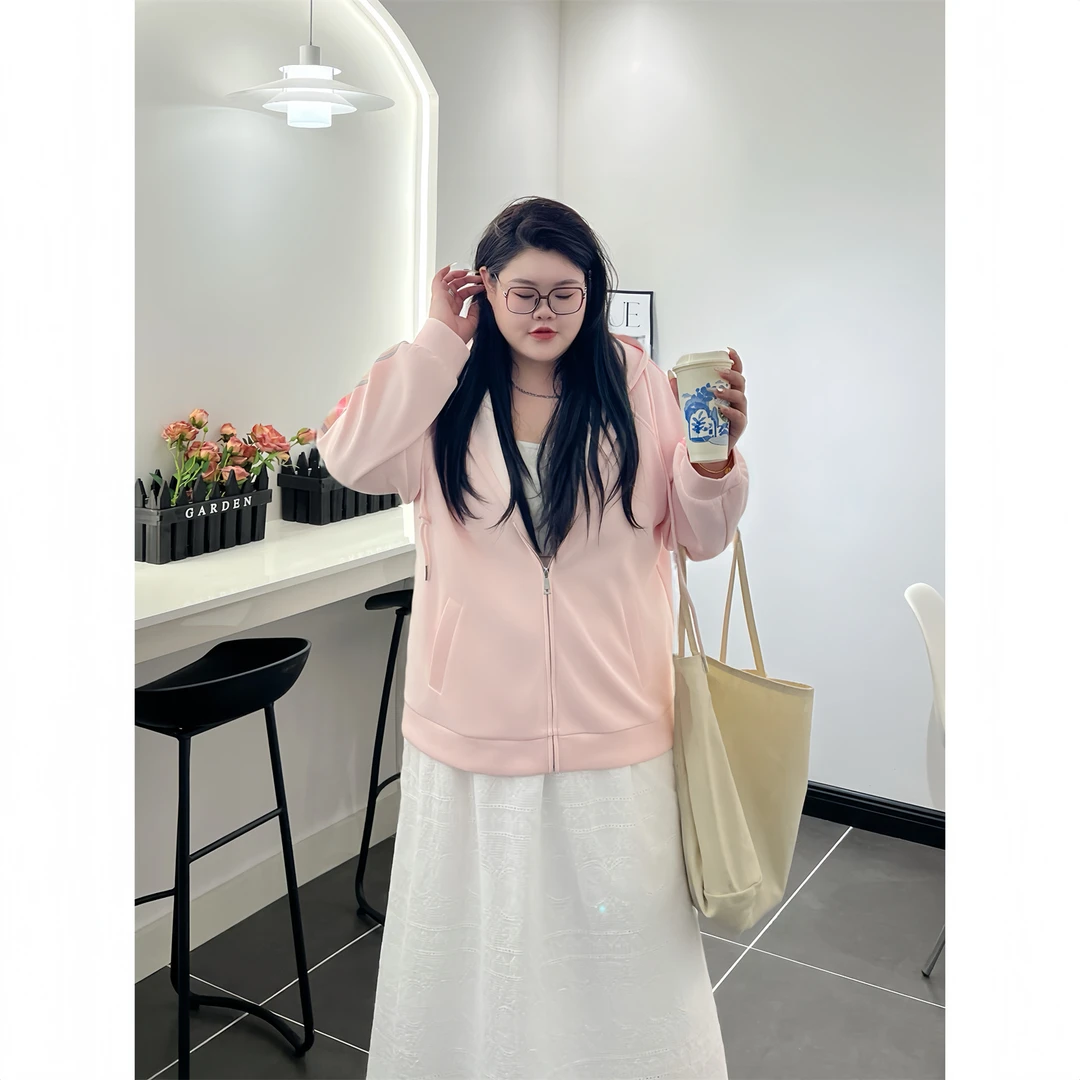 【断码捡漏】大码女装花契200斤胖mm时尚韩系校园风卫衣外套15450-X