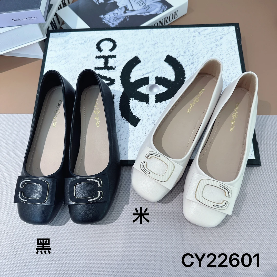 【CY22601】新款舒适百搭时尚圆头跟鞋H0341