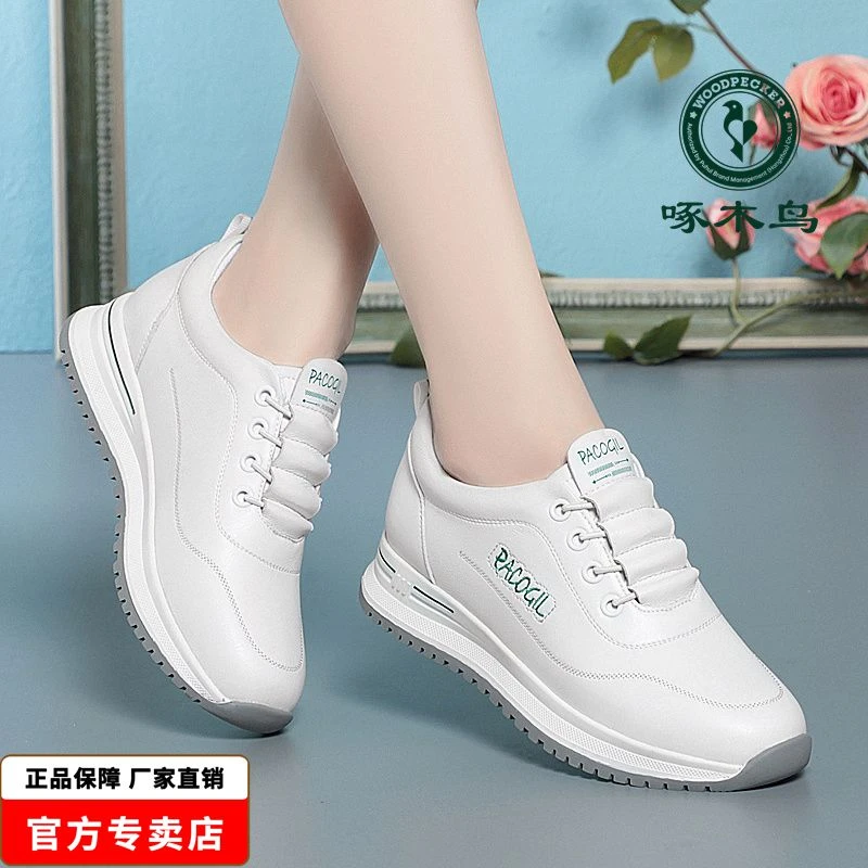 啄木鸟春秋款运动鞋舒适小白鞋女妈妈鞋中老年休闲女鞋软底旅游鞋