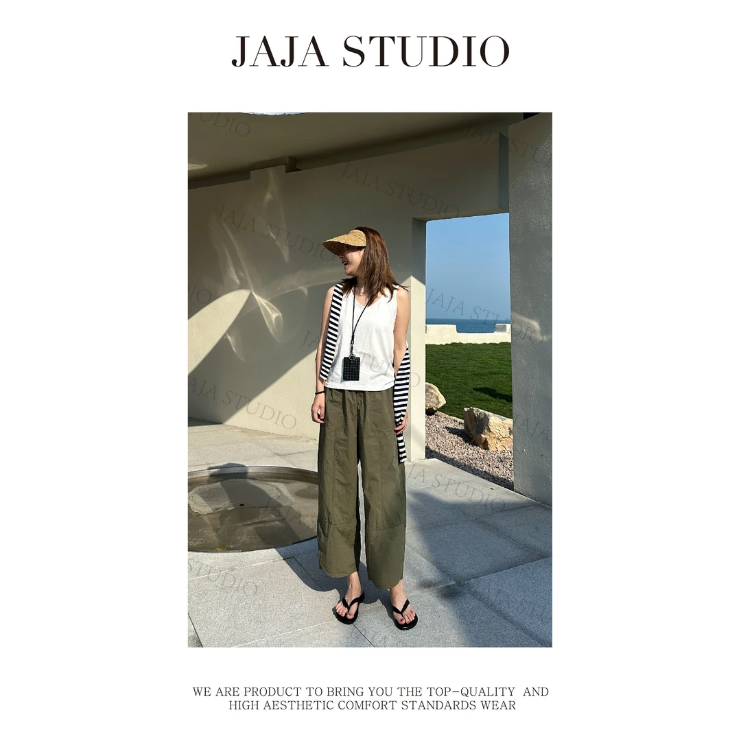 『JAJA佳一』特调苏打~日系风立体花瓣剪裁休闲八分长裤5180