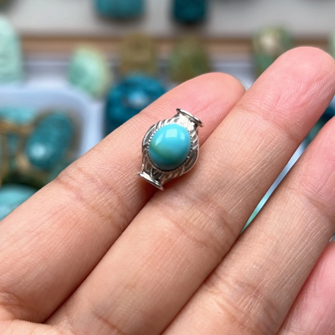 银S925镶嵌绿松石珠宝奇石