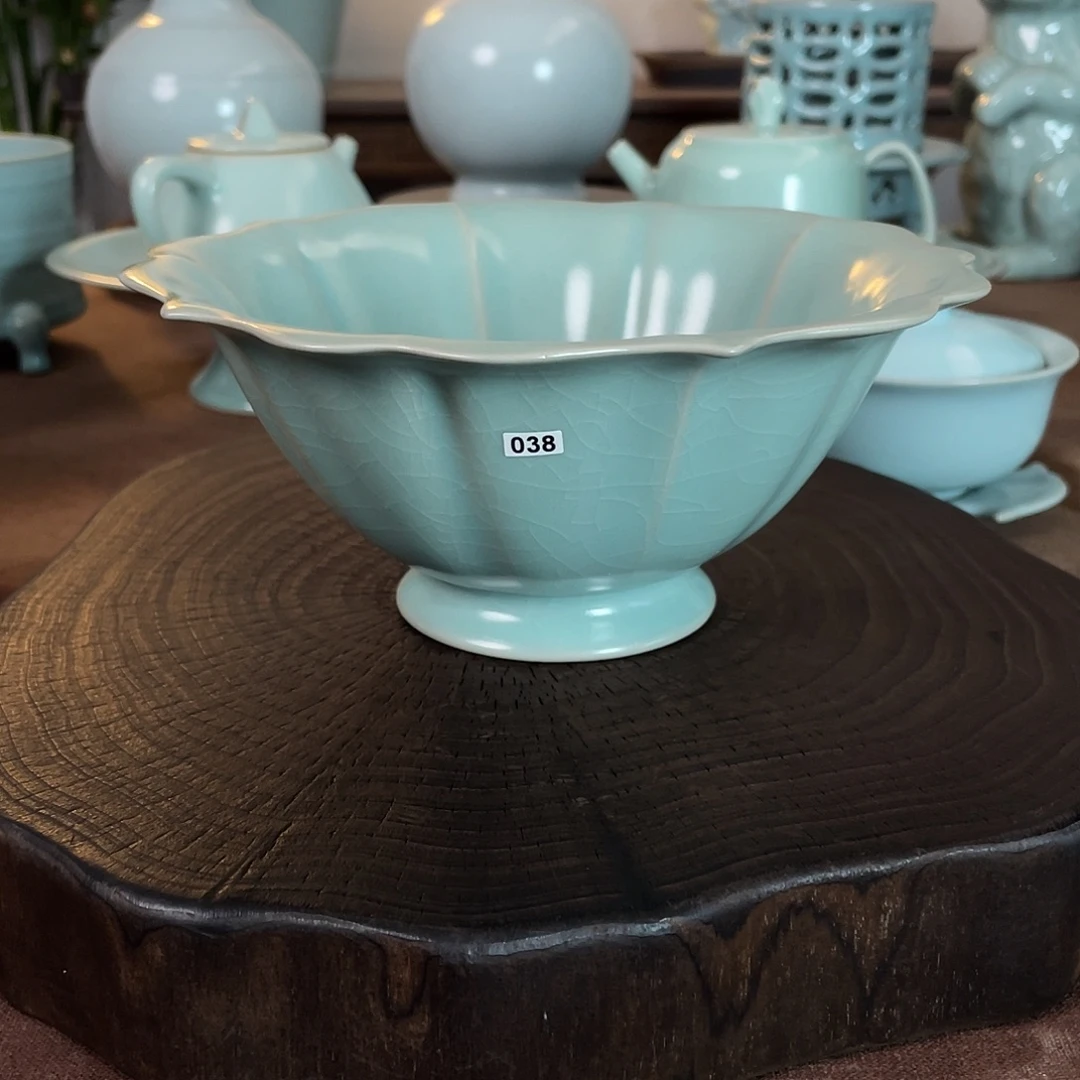 瓷038果盘原矿汝瓷当代