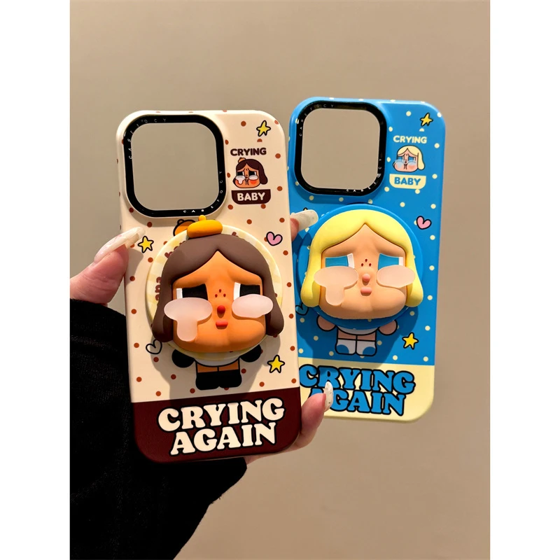 适用苹果iphone16/17promax立体哭包15pro磁吸14创意支架13手机壳