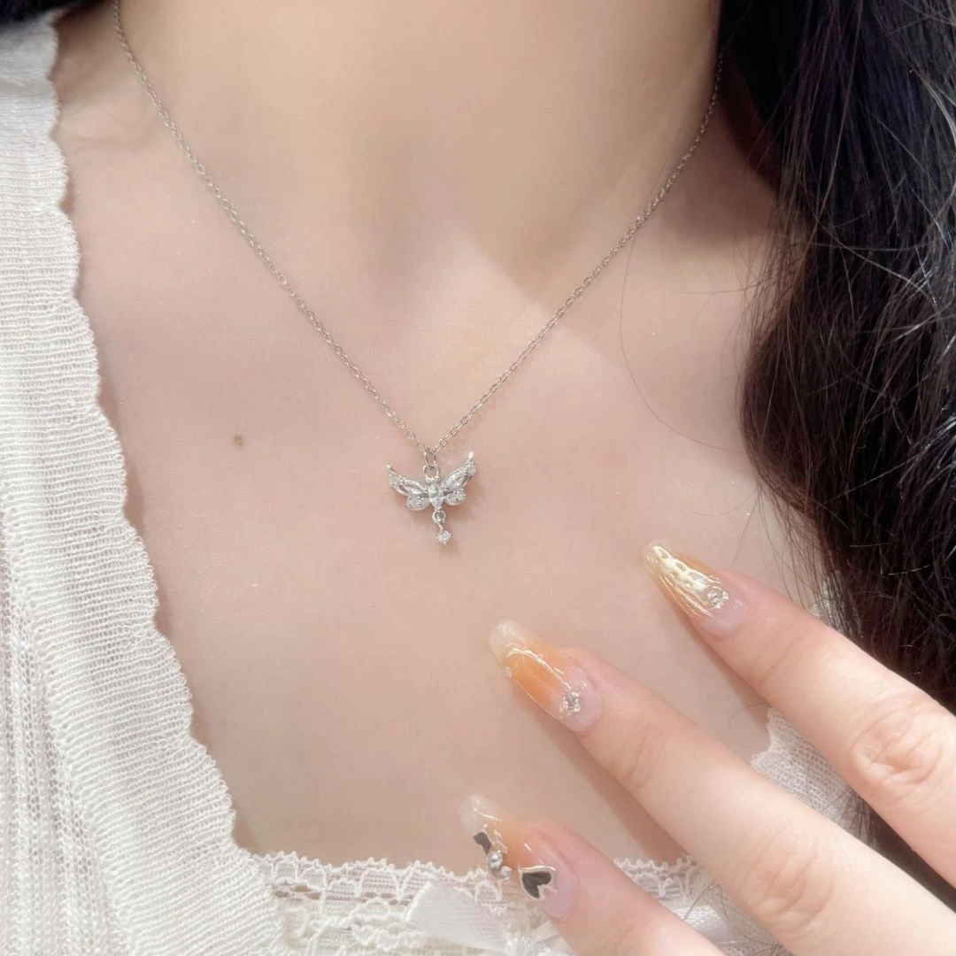 温柒 钛钢项链 天使之翼项链轻奢小众时尚百搭高级设计感锁骨链
