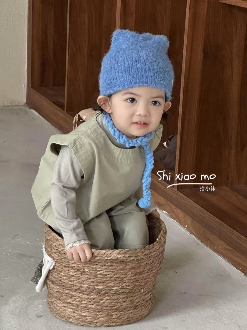 套头女宝休闲套装洋气常规纯色春季春秋韩版女