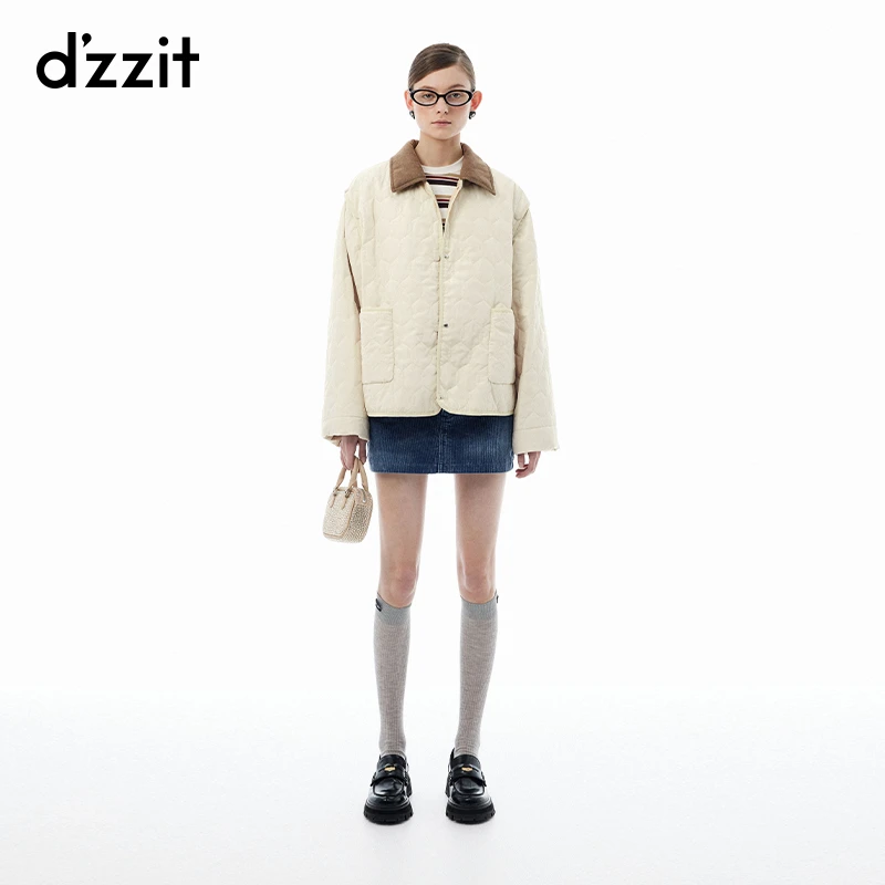 明星同款dzzit地素棉服春秋雅丹风可拆袖口拼接外套女3I3H301